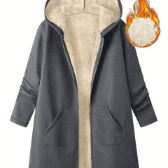 Carla Fleece Lined Hooded Longline Coat