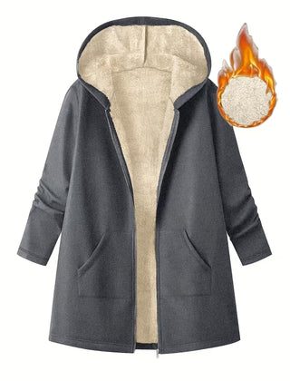 Carla Fleece Lined Hooded Longline Coat