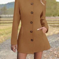 Kay Stand Collar Tailored Button Coat