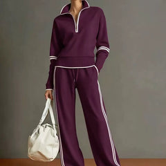 Rhona Half Zip Jumper and Wide Leg Trouser Set