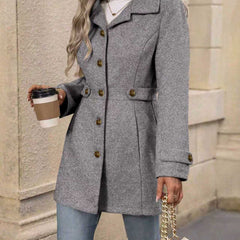 Jayne Tailored Wool Look Button Coat