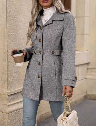 Jayne Tailored Wool Look Button Coat