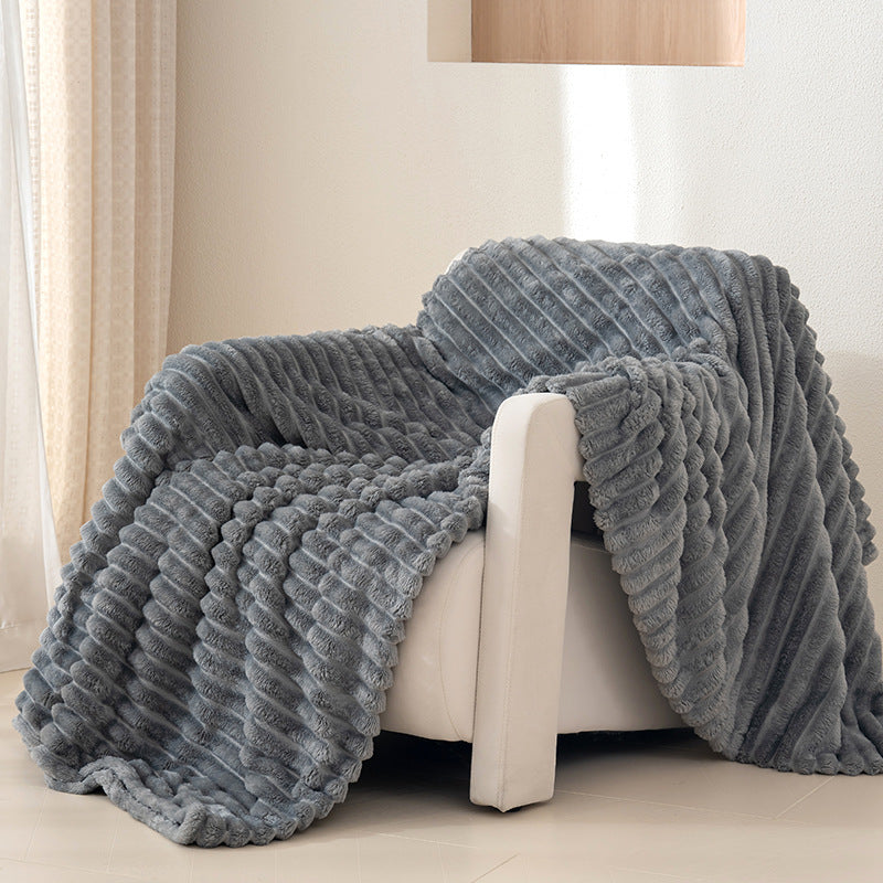 Tracy Ribbed Fleece Throw Blanket