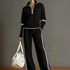 Rhona Half Zip Jumper and Wide Leg Trouser Set
