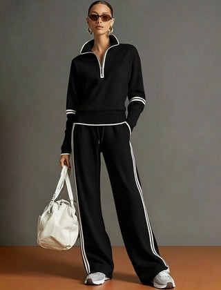 Rhona Half Zip Jumper and Wide Leg Trouser Set