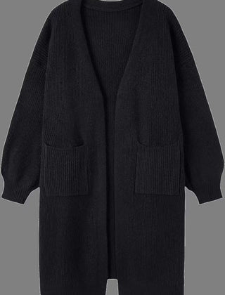 Dawn | Long Open Front Pocket Cardigan