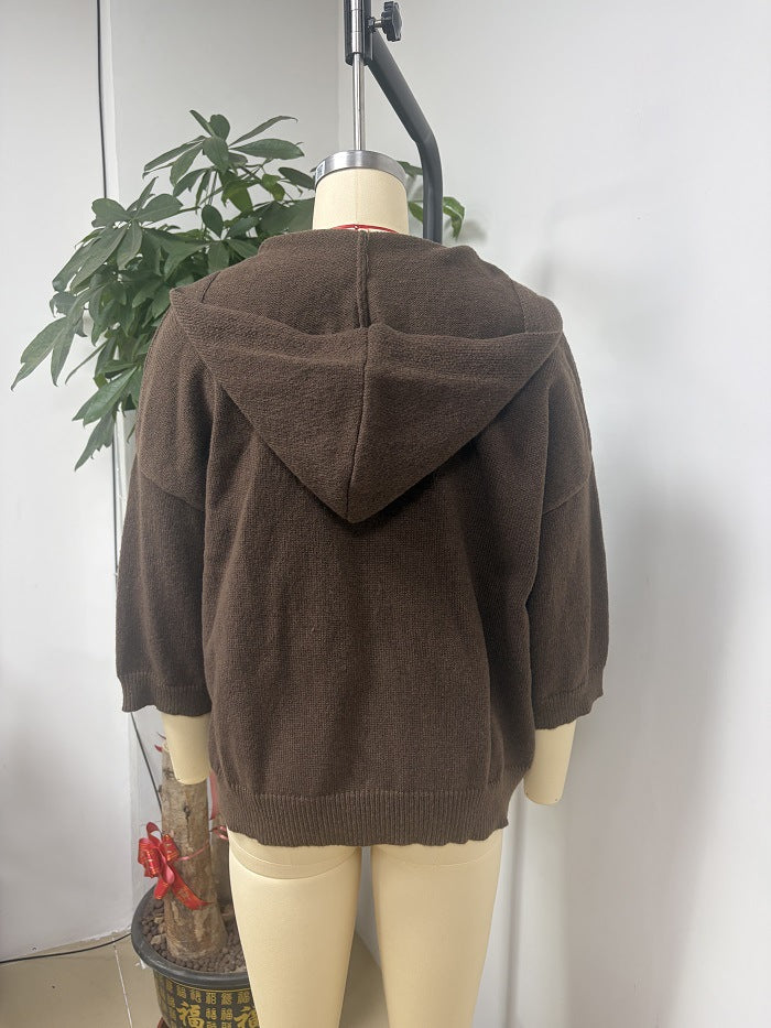 Jane Hooded Batwing Knit Cardigan