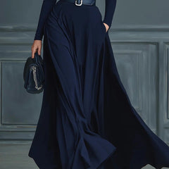 Gaynor | Roll Neck Fitted Waist Maxi Dress