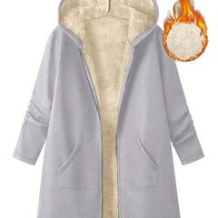 Carla Fleece Lined Hooded Longline Coat