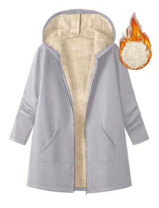 Carla Fleece Lined Hooded Longline Coat