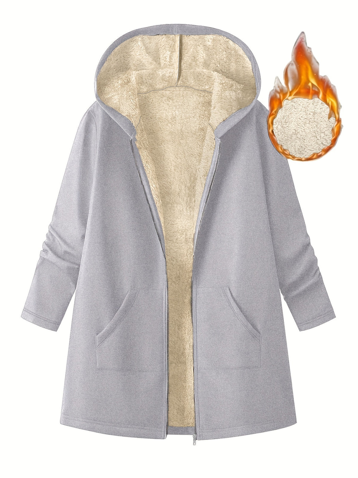 Carla Fleece Lined Hooded Longline Coat
