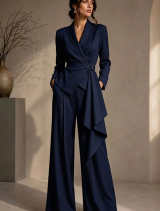 Ann | Wrap Blazer and Wide-Leg Trouser Suit