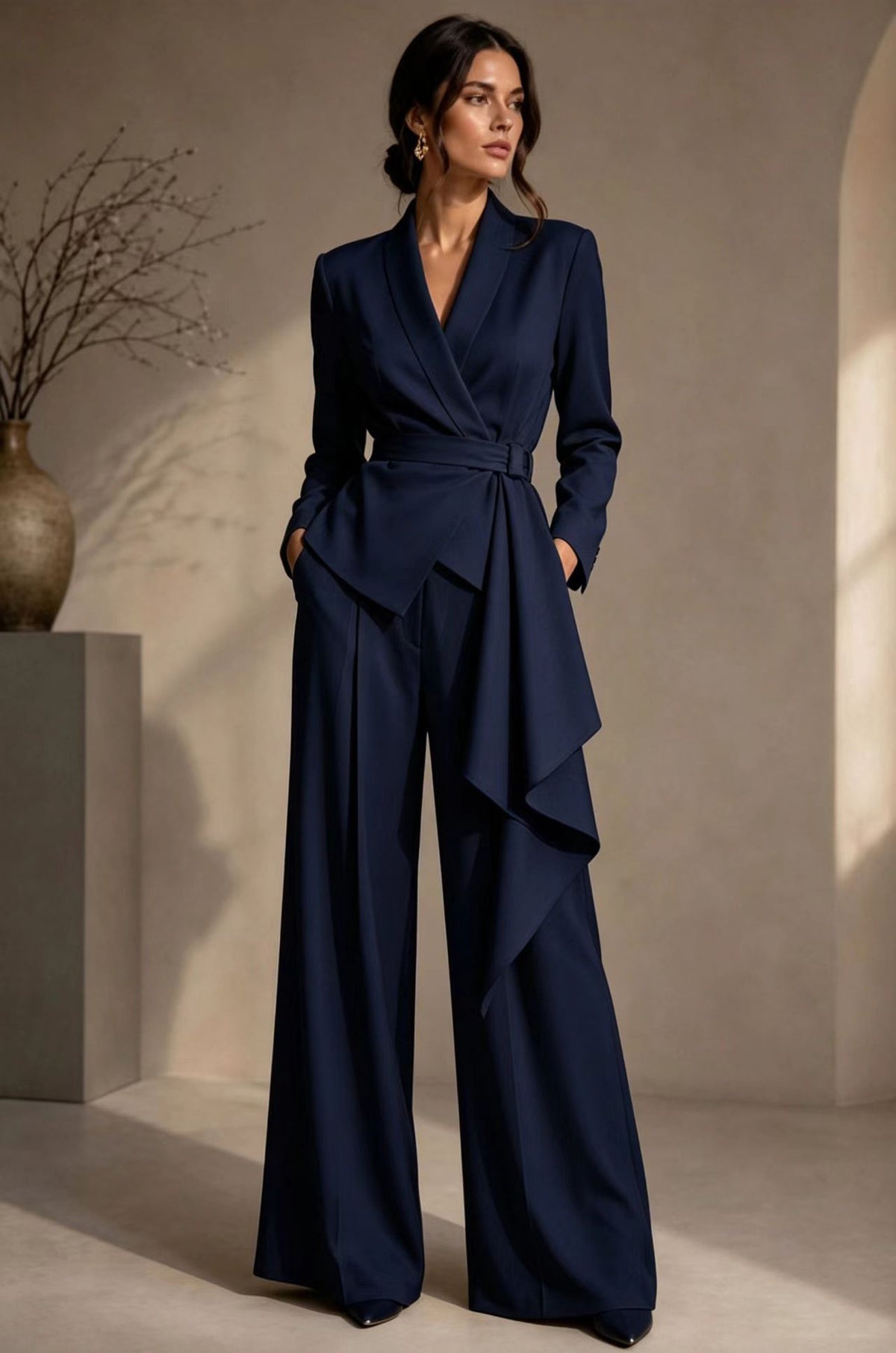 Ann | Wrap Blazer and Wide-Leg Trouser Suit