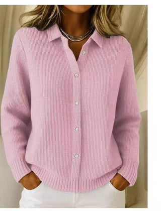 Beryl | Collared Button-Front Ribbed Cardigan