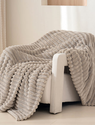 Tracy Ribbed Fleece Throw Blanket