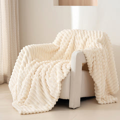 Tracy Ribbed Fleece Throw Blanket