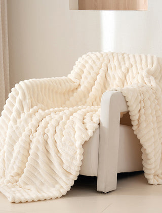 Tracy Ribbed Fleece Throw Blanket