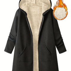 Carla Fleece Lined Hooded Longline Coat