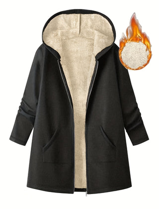 Carla Fleece Lined Hooded Longline Coat