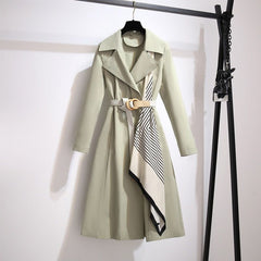 Ingrid Long Belted Trench Coat with Scarf