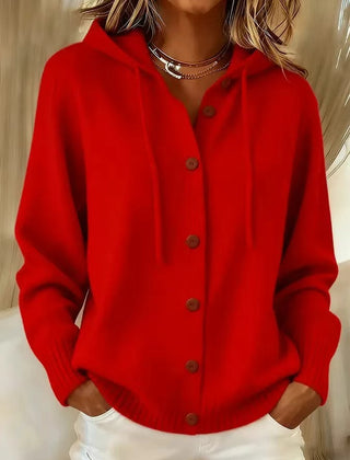 Bernice | Hooded Button-Front Knit Cardigan