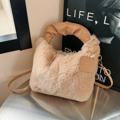 Debbie Faux Fur Shoulder Bag with Top Handle