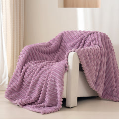 Tracy Ribbed Fleece Throw Blanket