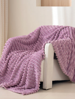 Tracy Ribbed Fleece Throw Blanket