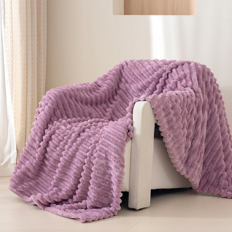 Tracy Ribbed Fleece Throw Blanket