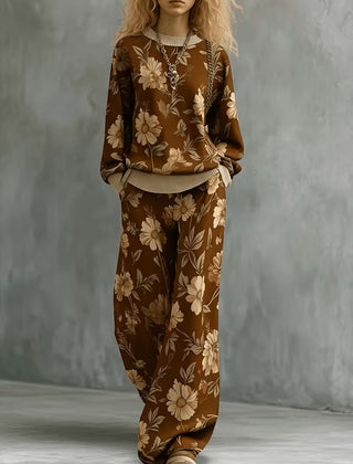 Hazel | Print Jumper and Wide-Leg Trouser Set