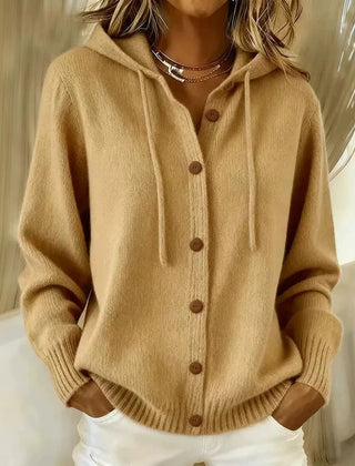 Bernice | Hooded Button-Front Knit Cardigan
