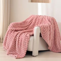 Tracy Ribbed Fleece Throw Blanket
