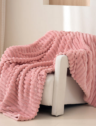 Tracy Ribbed Fleece Throw Blanket