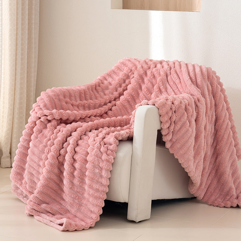 Tracy Ribbed Fleece Throw Blanket