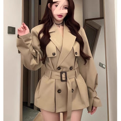 Roberta Short Double Breasted Belted Trench Coat