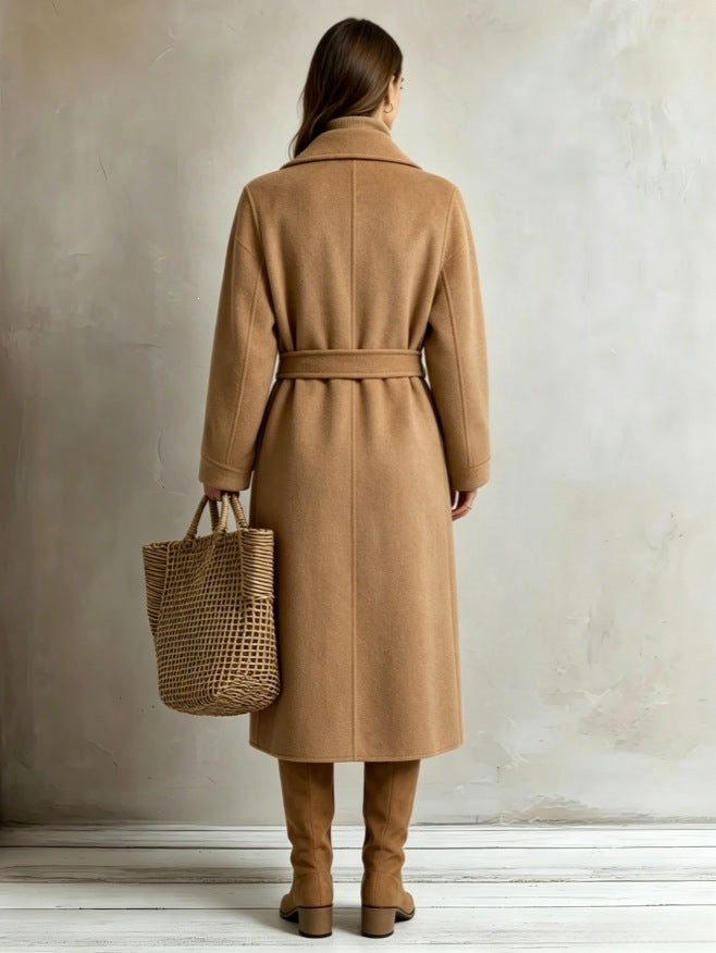 Gina Long Belted Wrap Coat