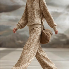 Hazel | Print Jumper and Wide-Leg Trouser Set