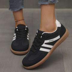Ann Retro Stripe Suede-Look Trainers