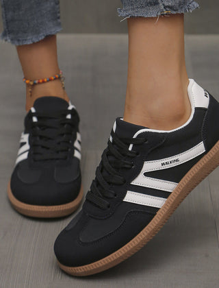 Ann Retro Stripe Suede-Look Trainers