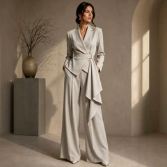 Ann | Wrap Blazer and Wide-Leg Trouser Suit