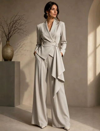 Ann | Wrap Blazer and Wide-Leg Trouser Suit