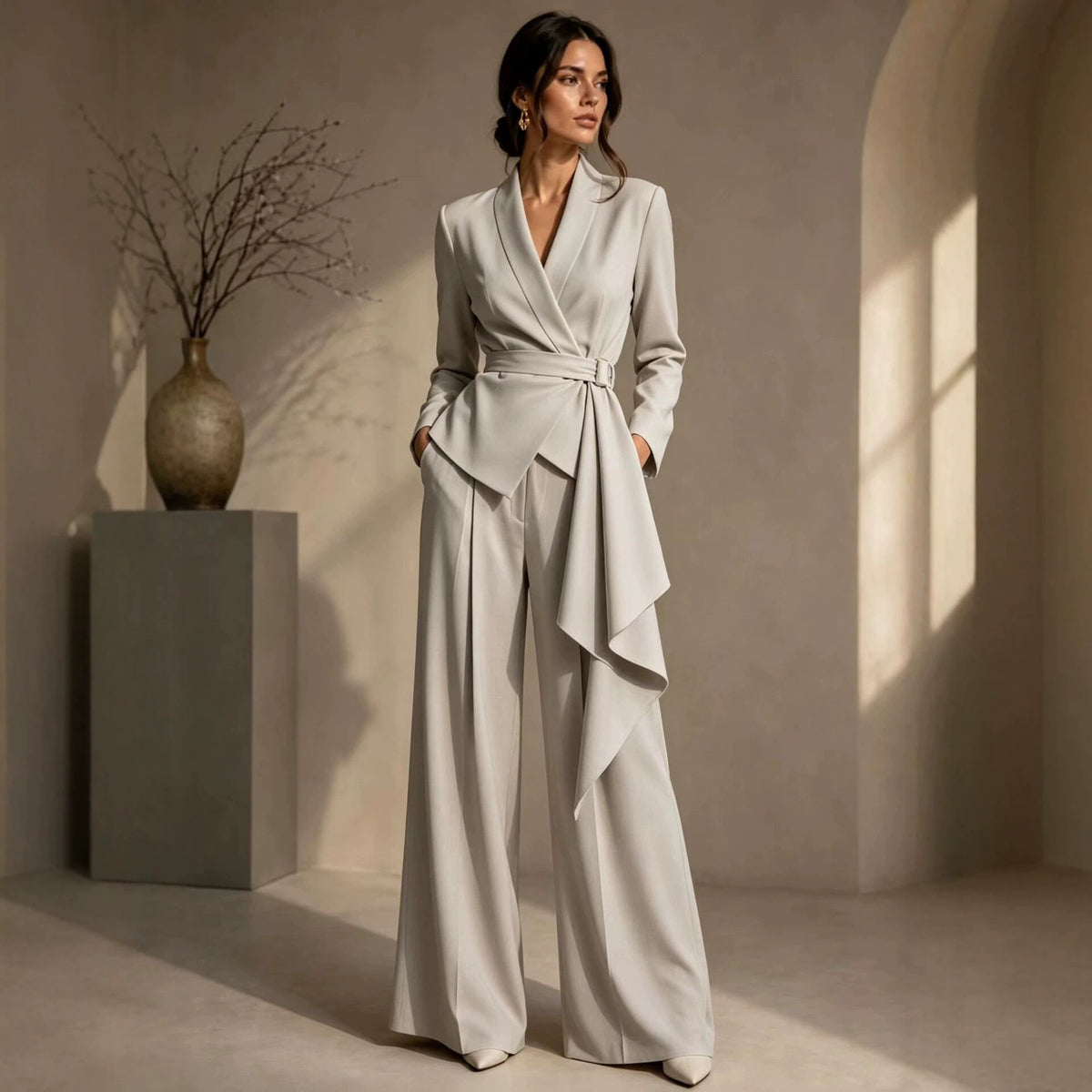 Ann | Wrap Blazer and Wide-Leg Trouser Suit