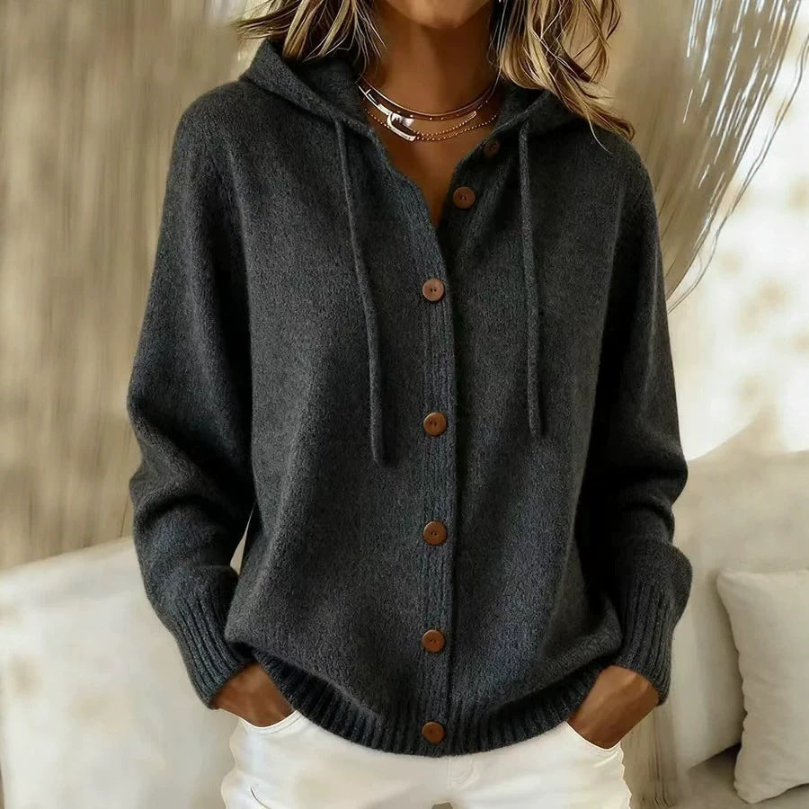 Bernice | Hooded Button-Front Knit Cardigan