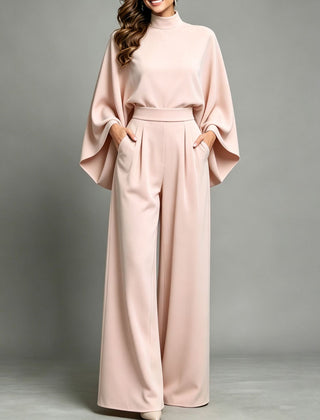 Miriam | High Neck Cape Sleeve Wide-Leg Set