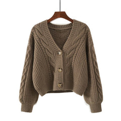 Sheila Cropped Cable Knit Cardigan