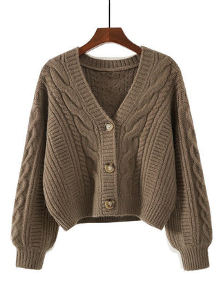 Sheila Cropped Cable Knit Cardigan