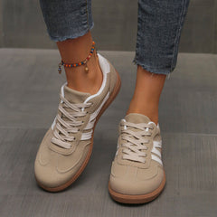 Ann Retro Stripe Suede-Look Trainers