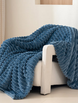 Tracy Ribbed Fleece Throw Blanket