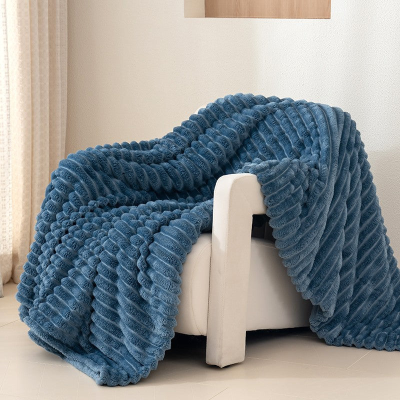 Tracy Ribbed Fleece Throw Blanket