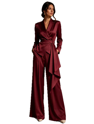 Ann | Wrap Blazer and Wide-Leg Trouser Suit